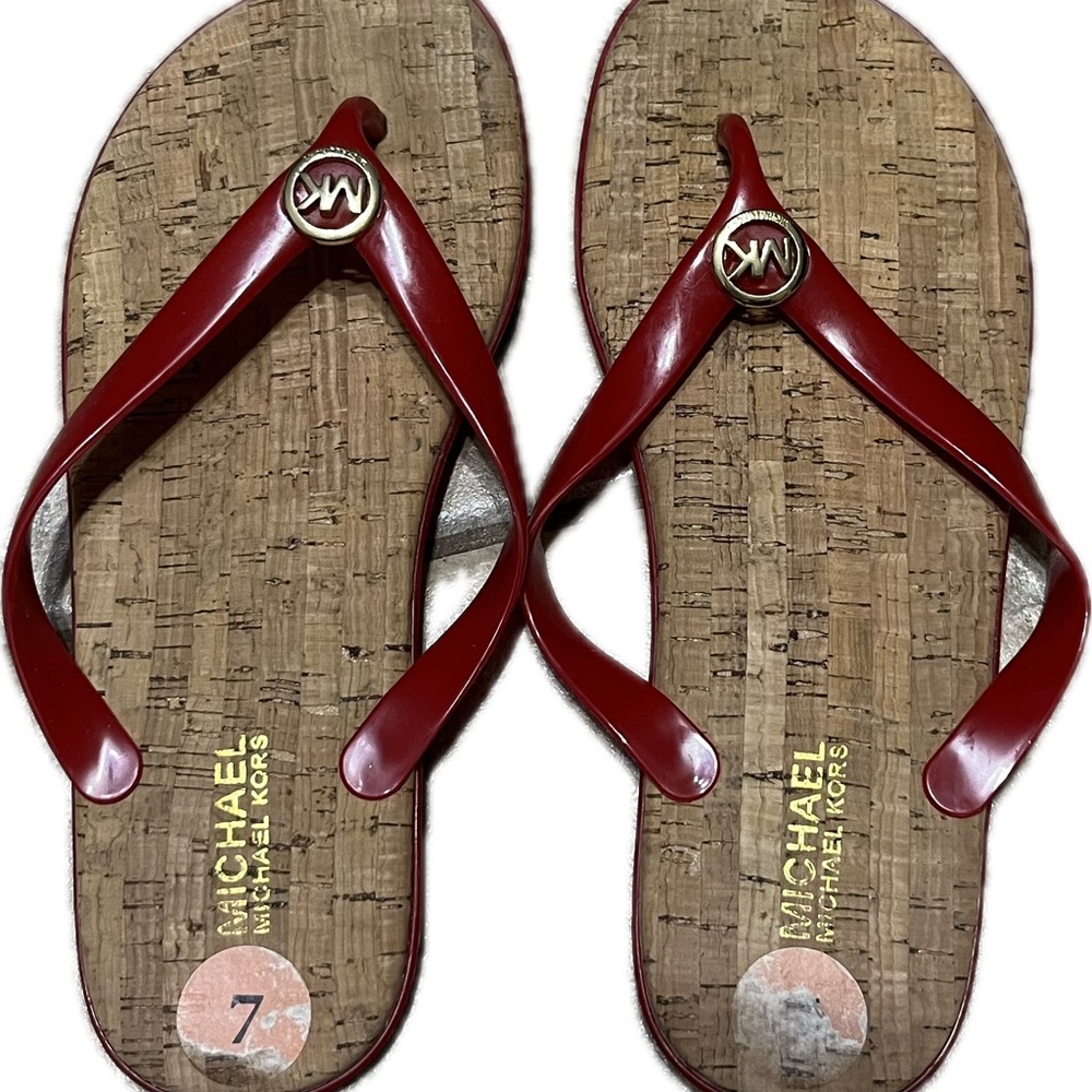 Women’s Red Michael Kors Flip Flops Size 7